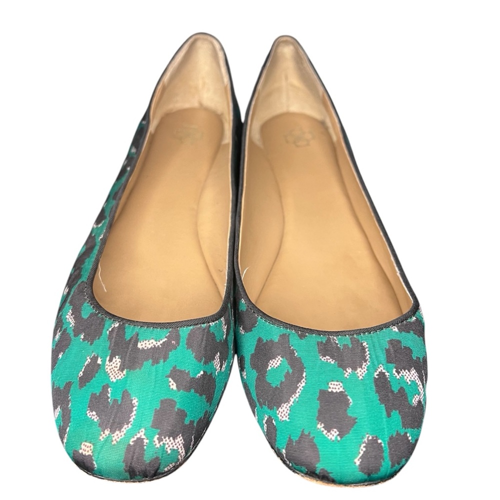 Ann Taylor emerald cheetah/leopard print ballet flats